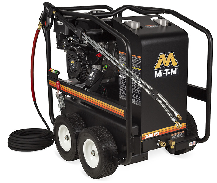 Mi-T-M HSP portable gasoline hot water pressure washer.